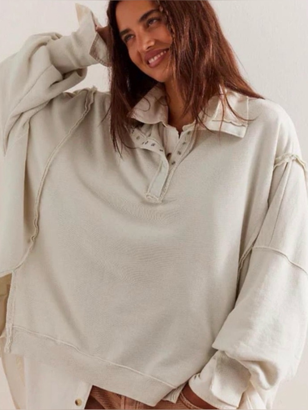 We The Free Cream Henley Style Camden